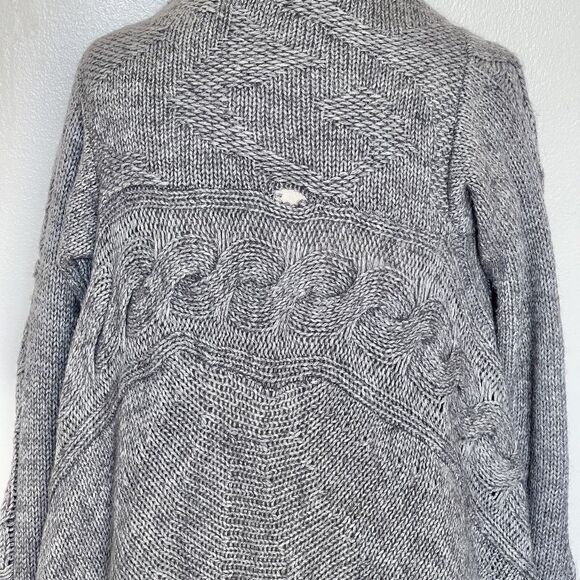 Kenar Womens Sz Medium Cardigan Sweater Open Front Gray High Low Alpaca Cozy - Picture 12 of 14